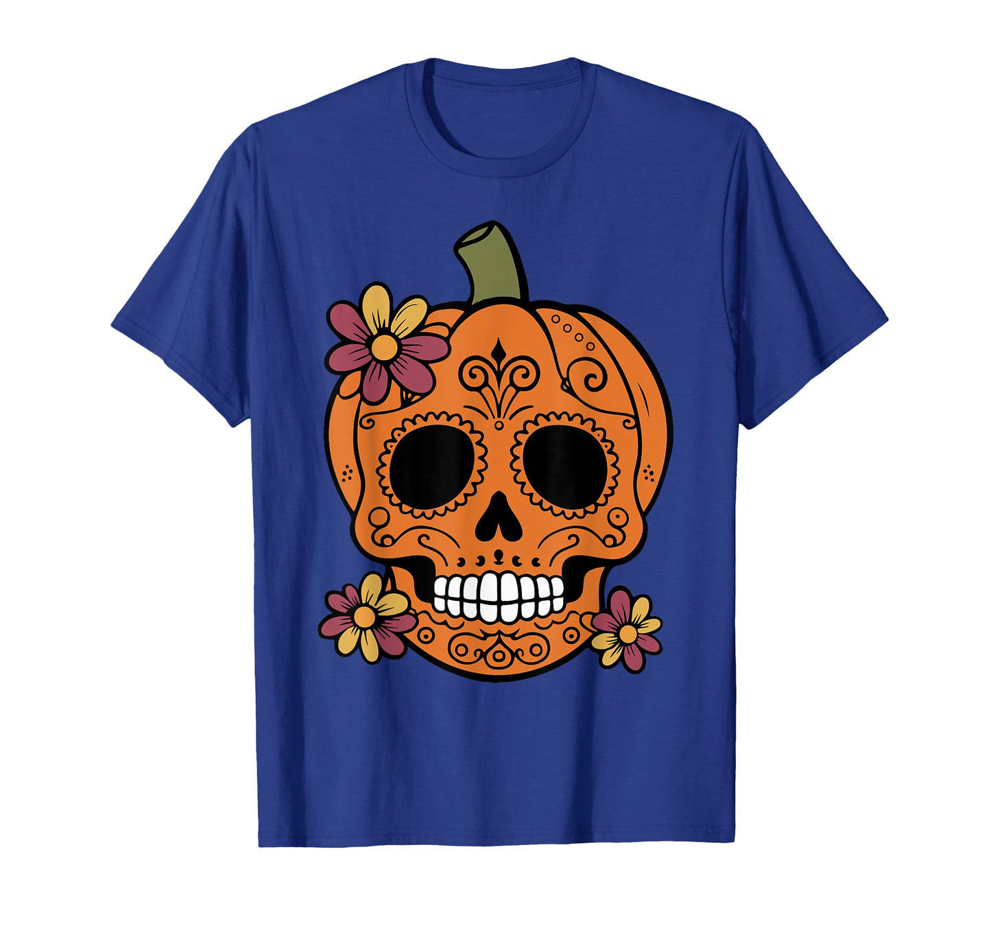 Sugar Skull Pumpkin Mexican Halloween Dia de Los Muertos T-Shirt