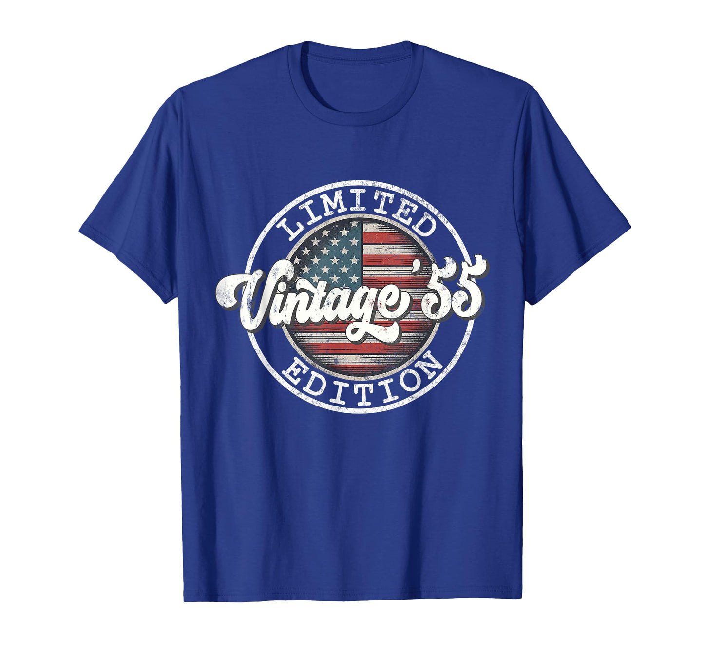 70 Year Old Vintage 1955 70th Birthday USA Flag Men Women T-Shirt