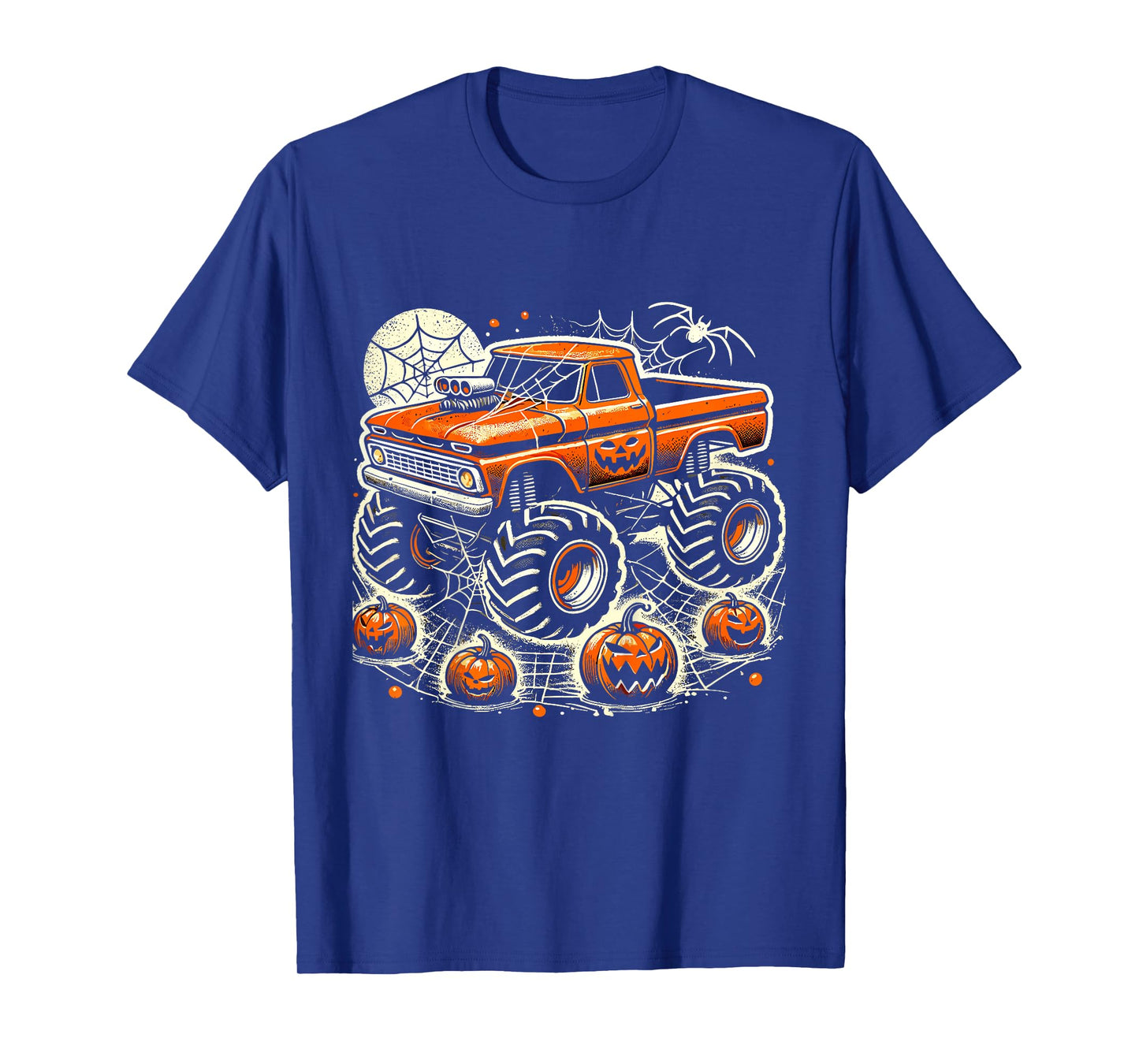 Kids Monster Truck Toddler Halloween Shirts for Kids Spider Web T-Shirt