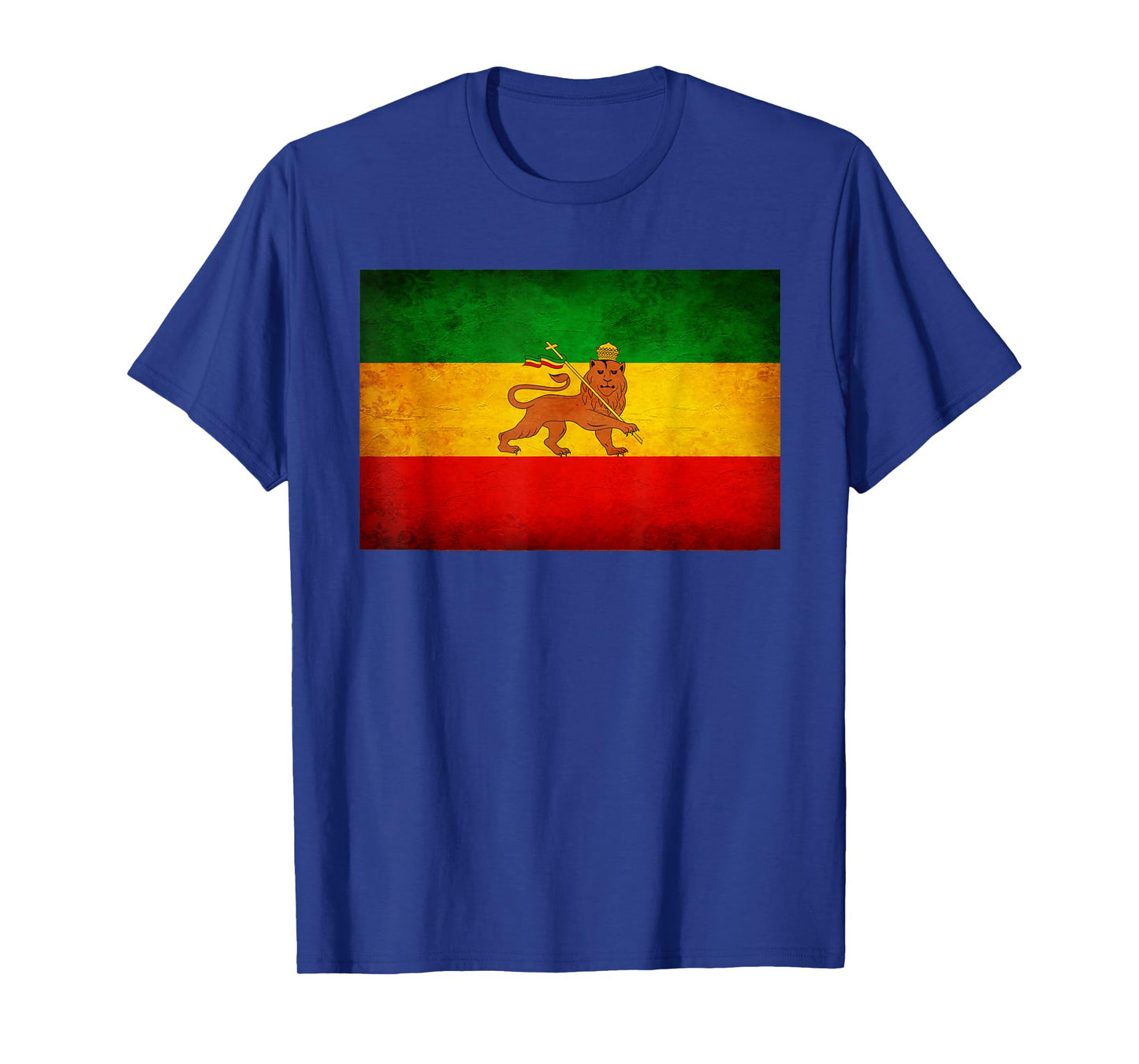 Old Ethiopia Flag shirt Lion of Judah Rasta Reggae T Shirt T-Shirt