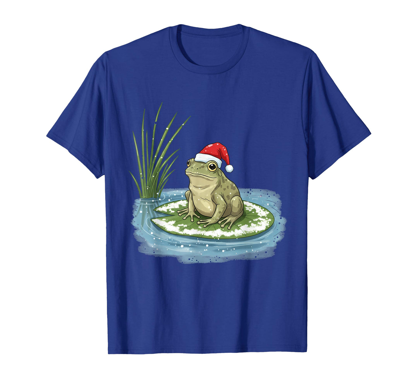Christmas Frog on Snowy Lily Pad T-Shirt