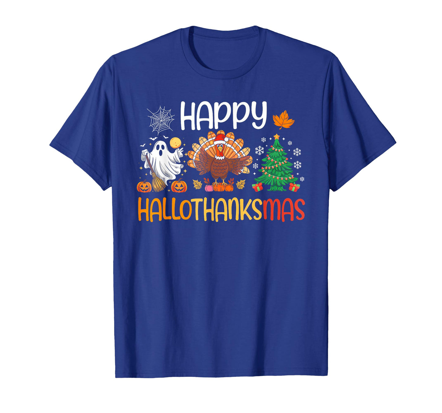 Hallothanksmas Shirt Funny Halloween Thanksgiving Christmas T-Shirt