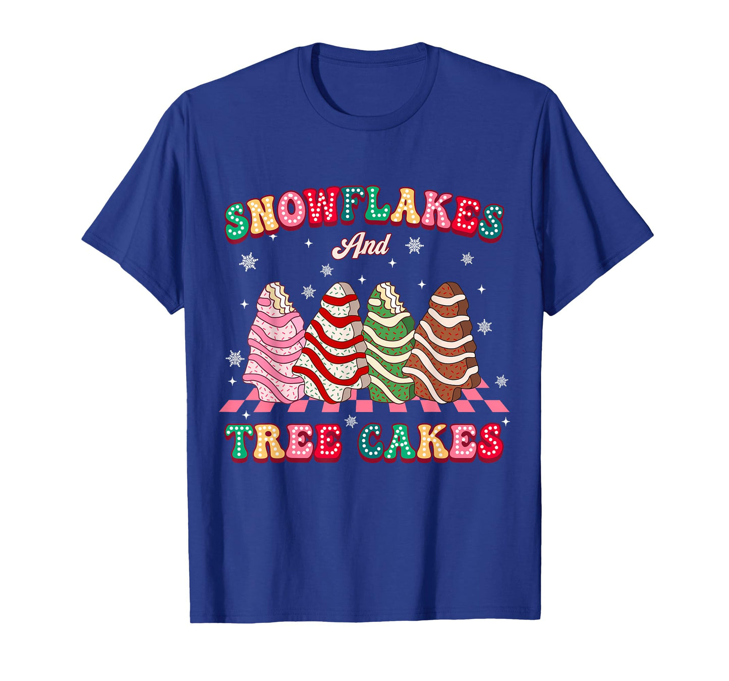 Snowflakes and Tree Cakes Christmas Cake Pajamas for Family T-Shirt