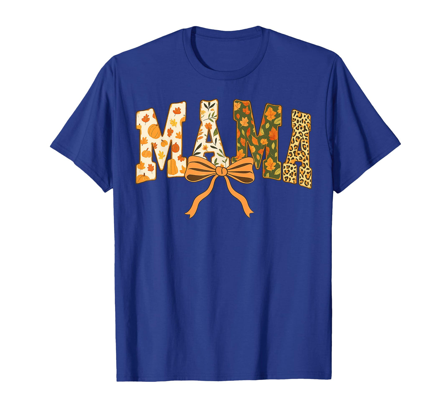 Mama Coquette Bow Pumpkin Thanksgiving Autumn Fall Leaves T-Shirt