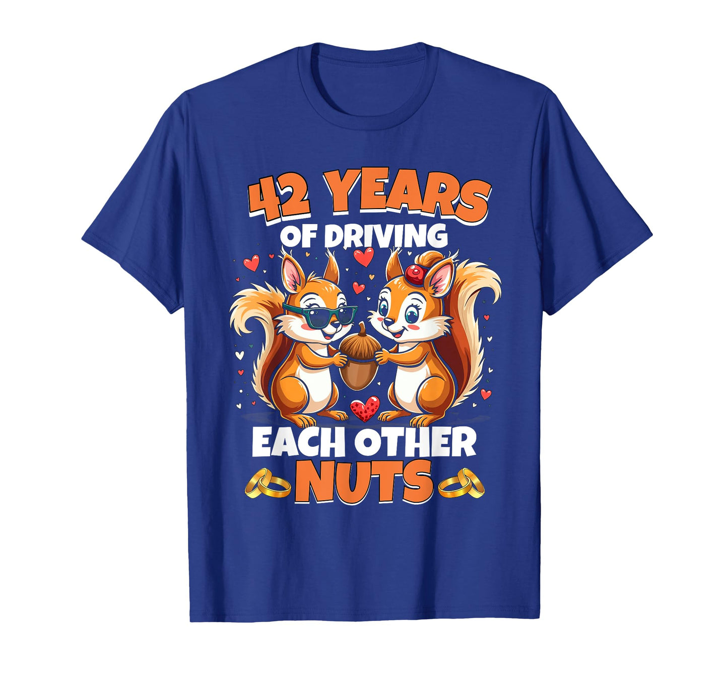42nd Wedding Anniversary 42 Years Of Driving Each Other Nuts T-Shirt