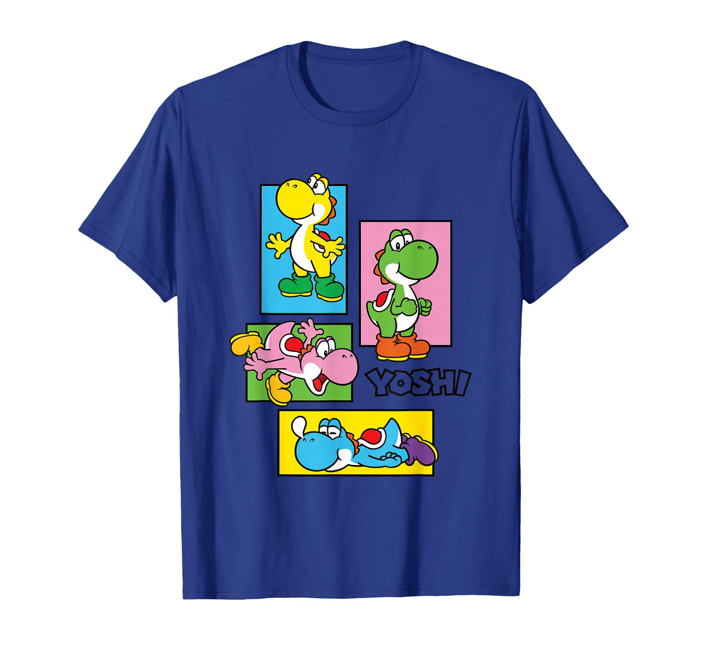 Super Mario Bros Yoshi Color Retro Expression Portraits T-Shirt