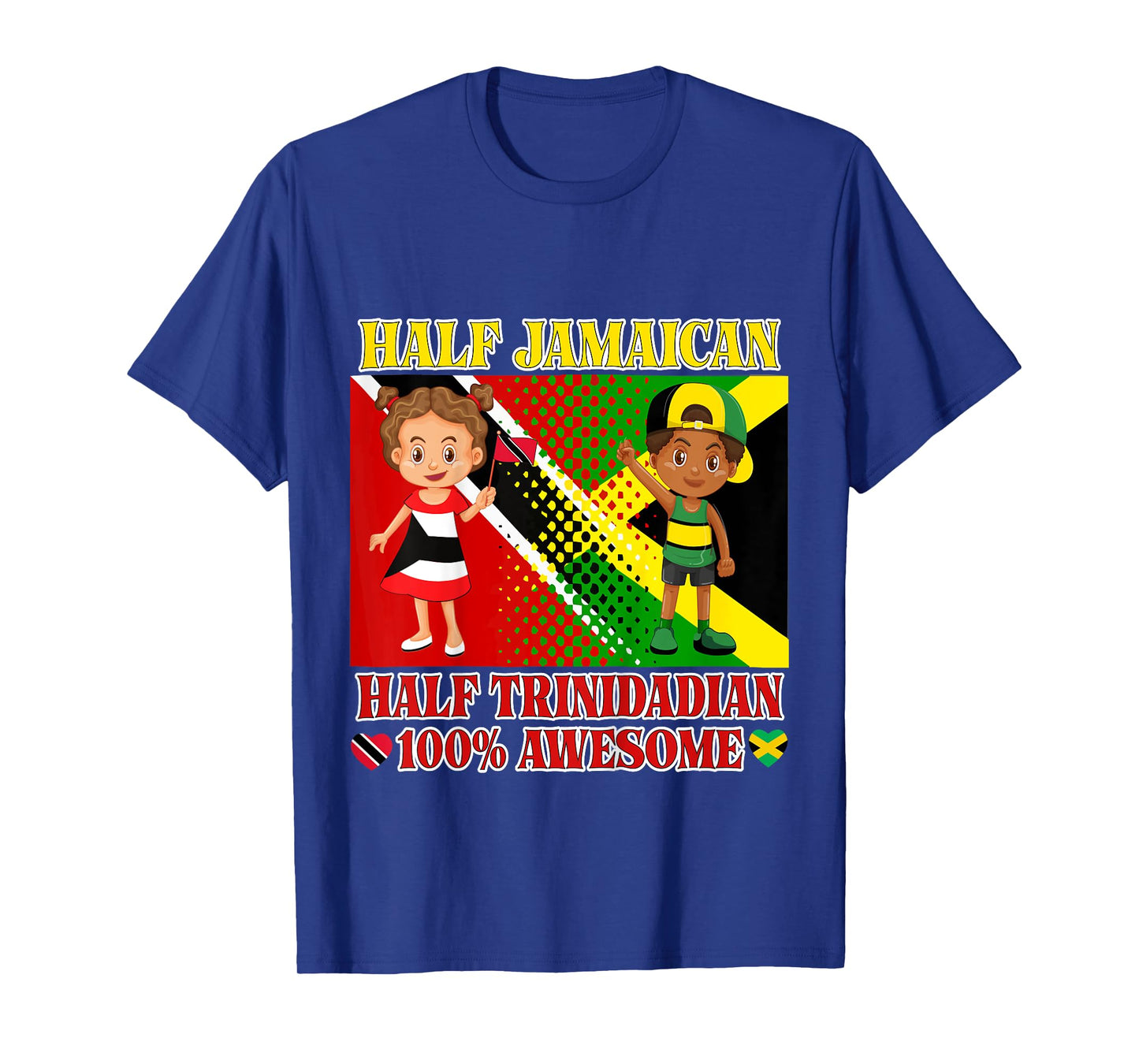 Half Trini Half Jamaican Toddler Trinidad Flag Root Girl Boy T-Shirt