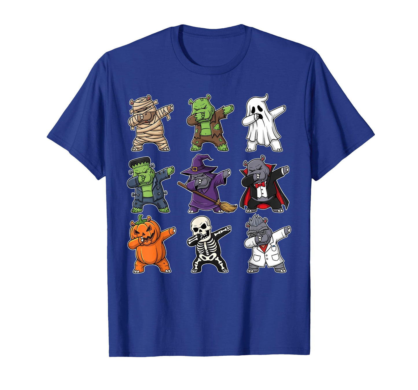 Dabbing Halloween Funny Hippo Ghost Witch Zombie Costume T-Shirt