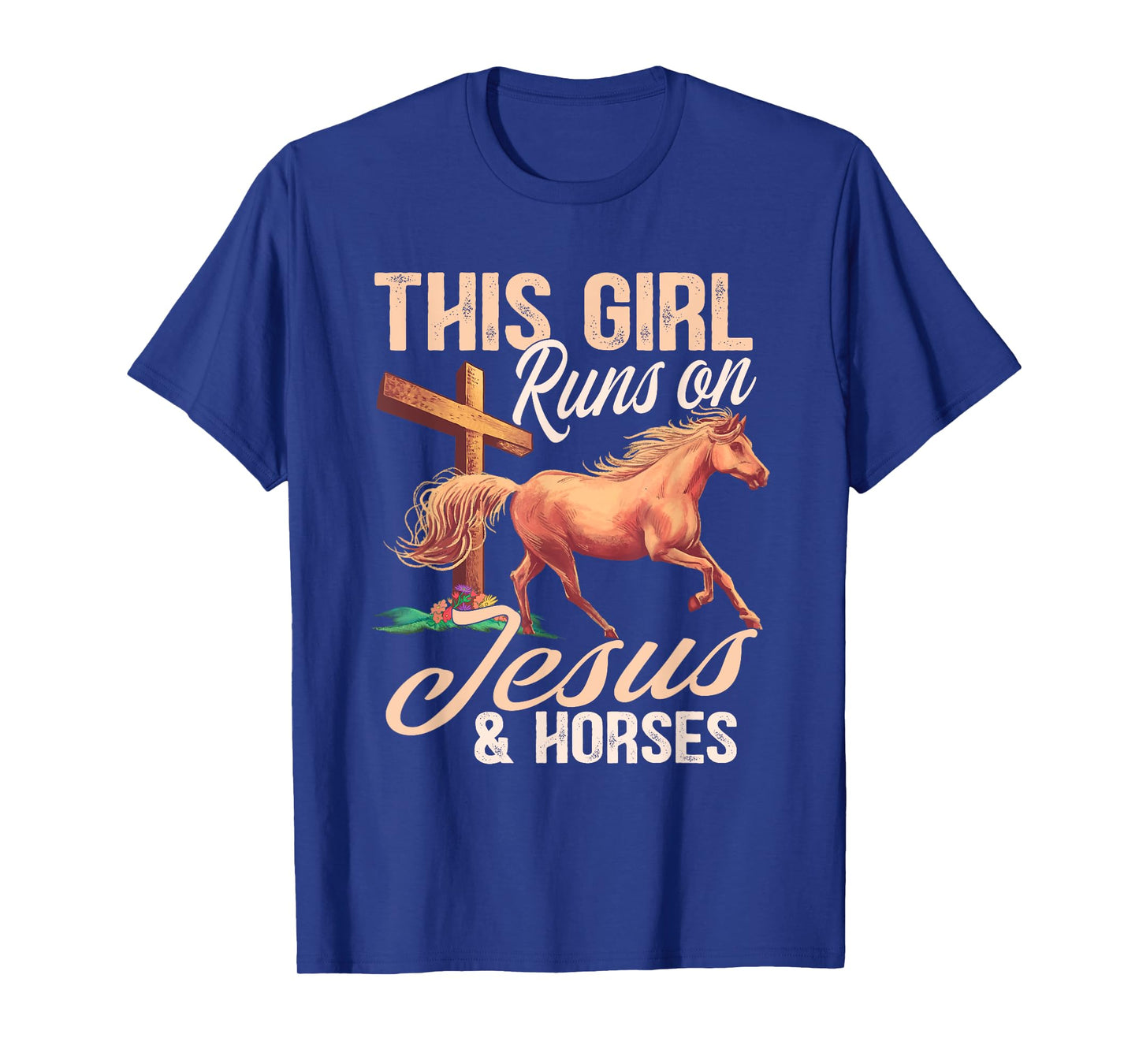 This girl runs on jesus and horses T-Shirt