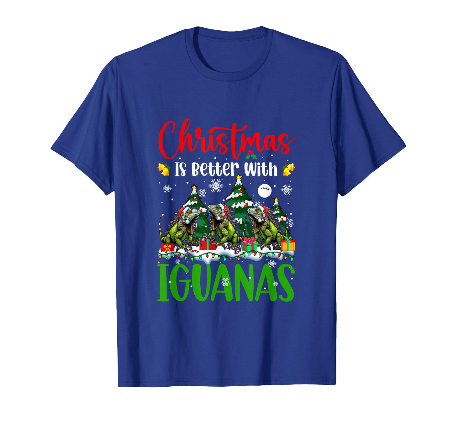 Xmas is Better Funny Joke Iguanas Lover Christmas Tree T-Shirt