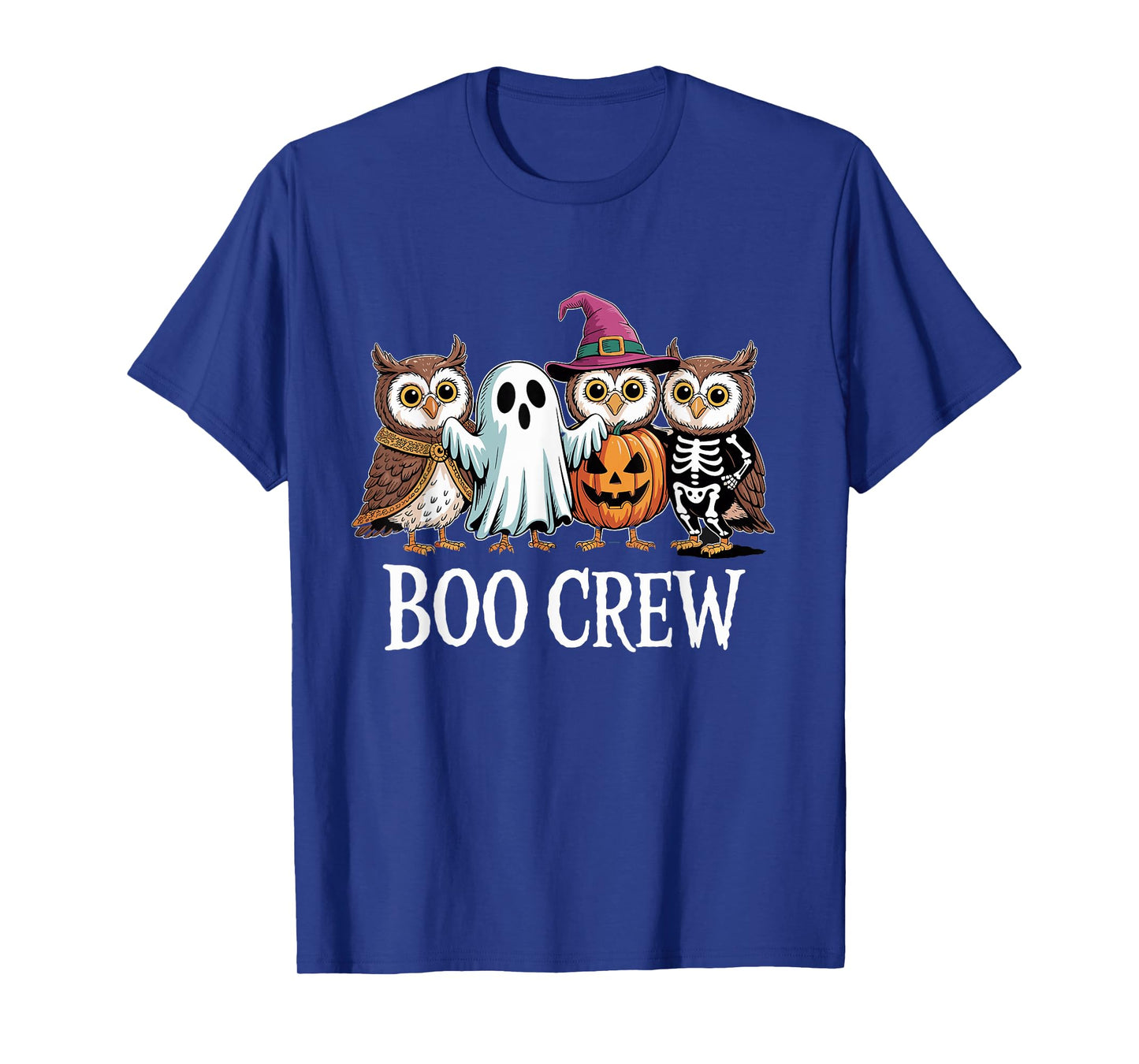 Boo Crew Halloween Owls Ghost Pumpkin Witch Skeleton T-Shirt