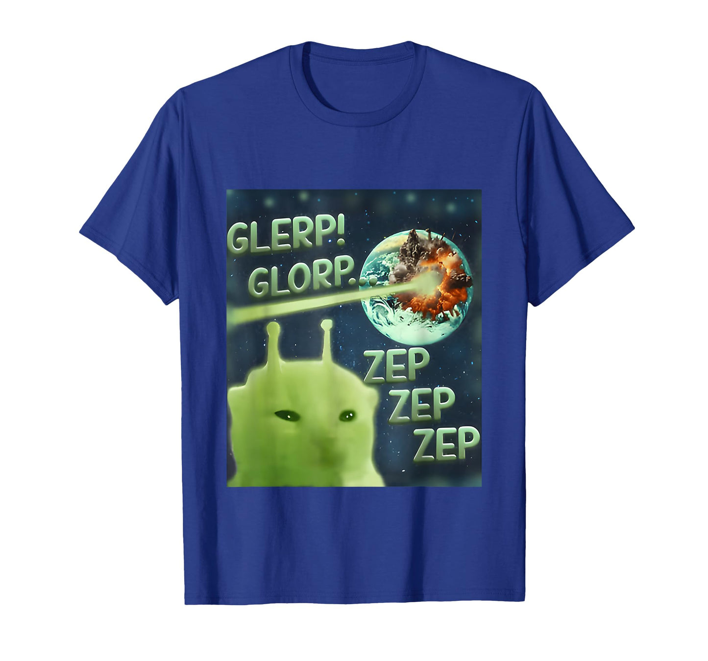 Glerp Glorp Funny Alien Cat Meme, Brainrot Tee, Costume T-Shirt