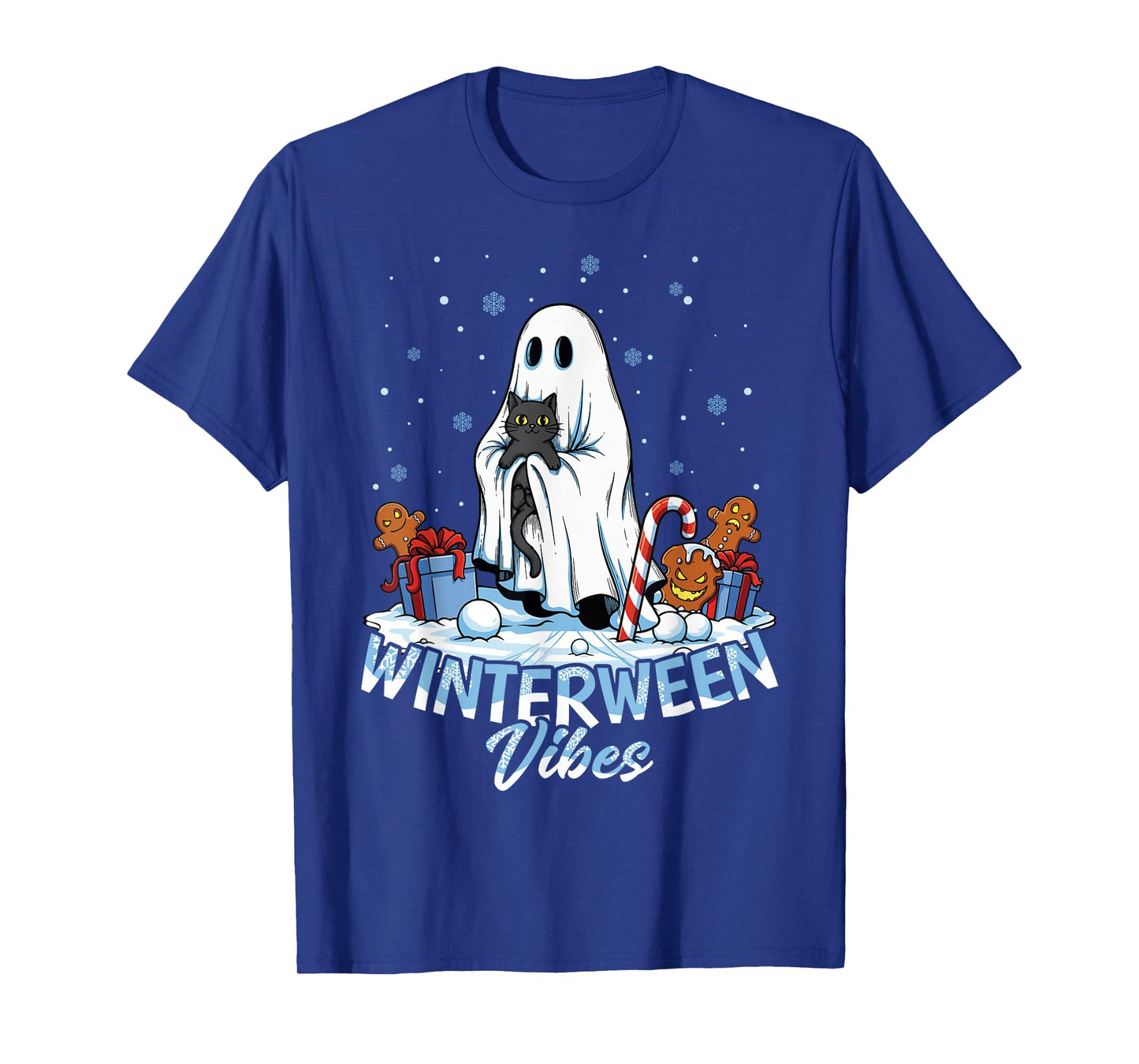 Winterween Vibes Christmas Spooky Ghost Winter Halloween T-Shirt