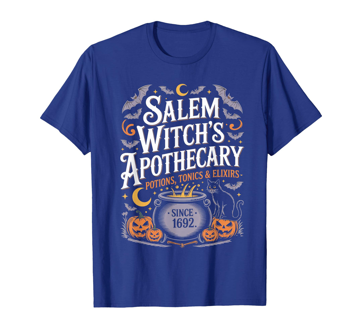 Vintage Salem Witch's Apothecary Potions Elixirs Halloween T-Shirt