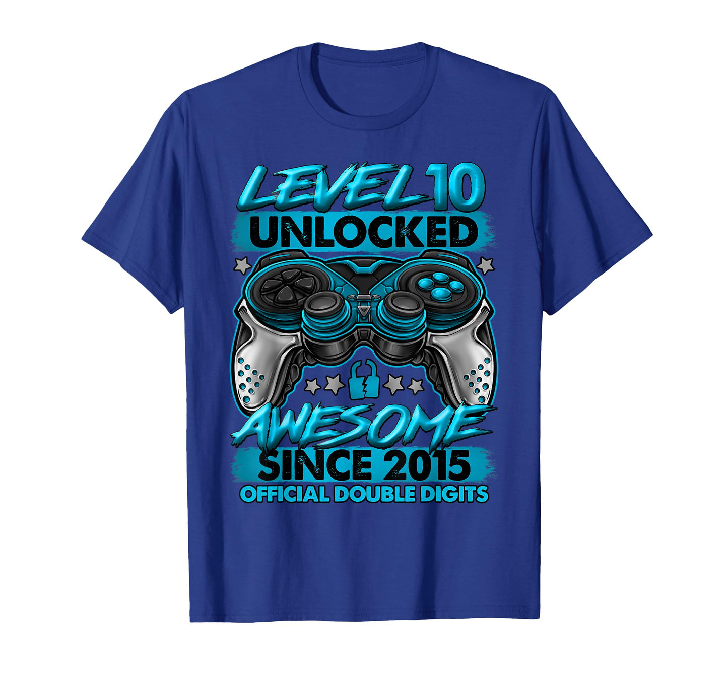 Official Double Digits Level 10 Unlocked 10th Birthday Boy T-Shirt