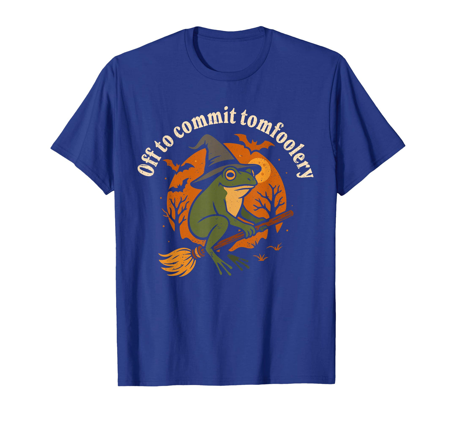Tomfoolery Off to Commit Tom Foolery Green Frog Witch T-Shirt