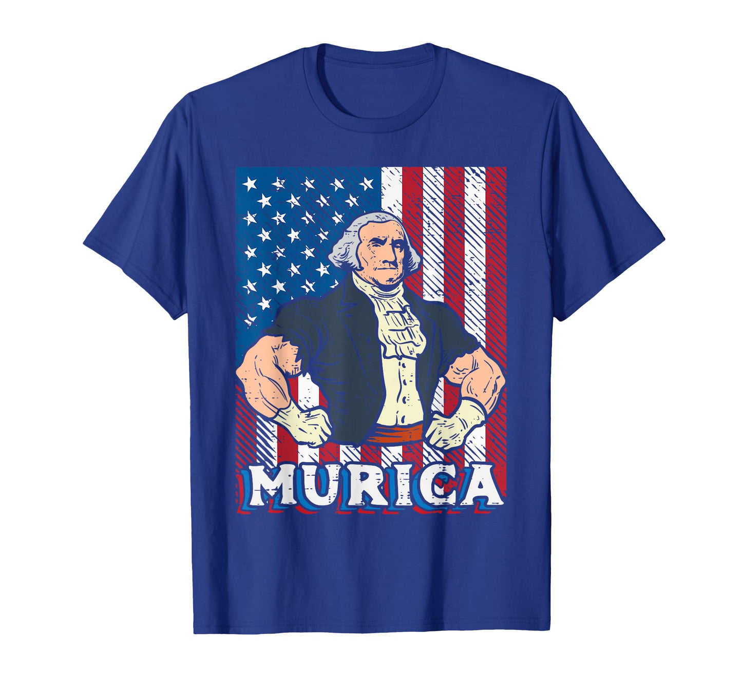 4th July Buff George Washington Murica Gym Patriot Men Women T-Shirt