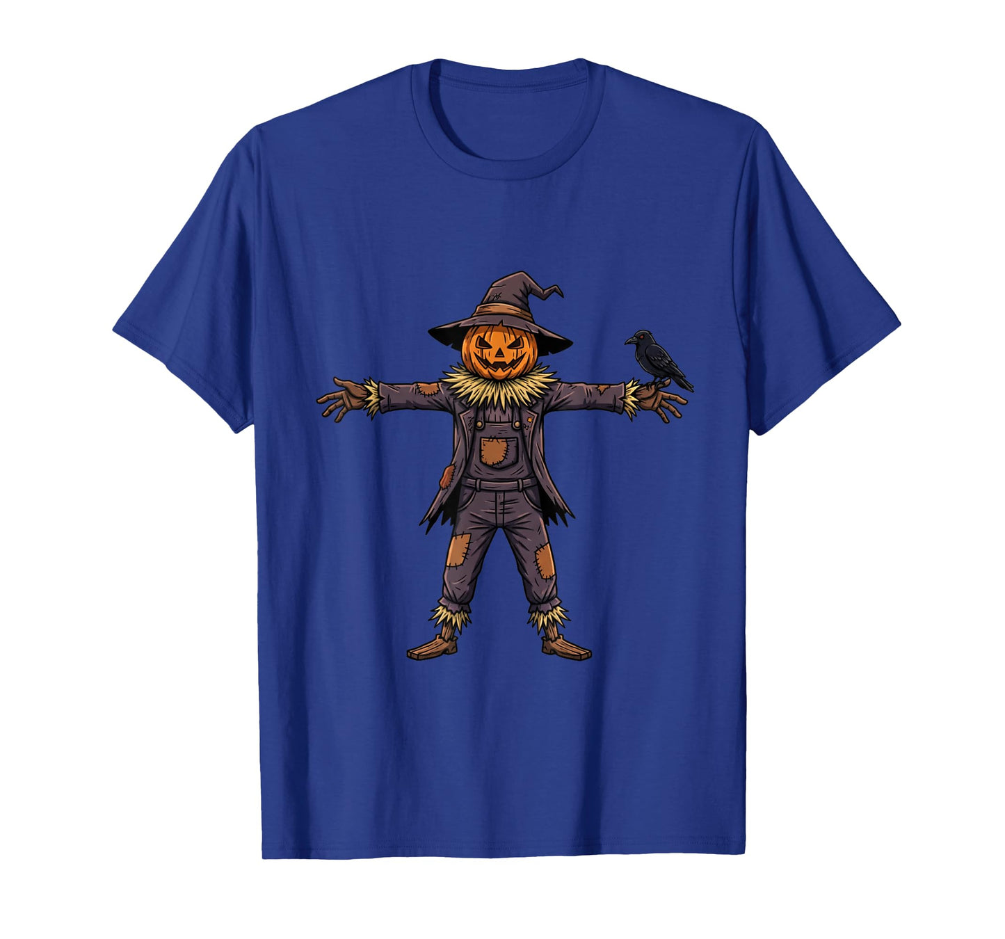 Pumpkin Head Crow Scarecrow Creepy Halloween Harvest Jack O T-Shirt