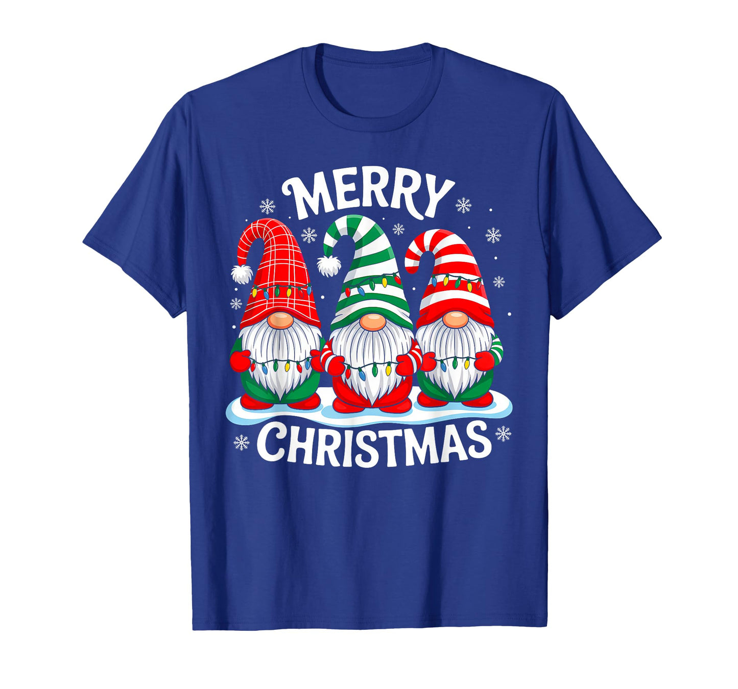 Cute Gnomes Merry Christmas Light Family Gnome Xmas Matching T-Shirt