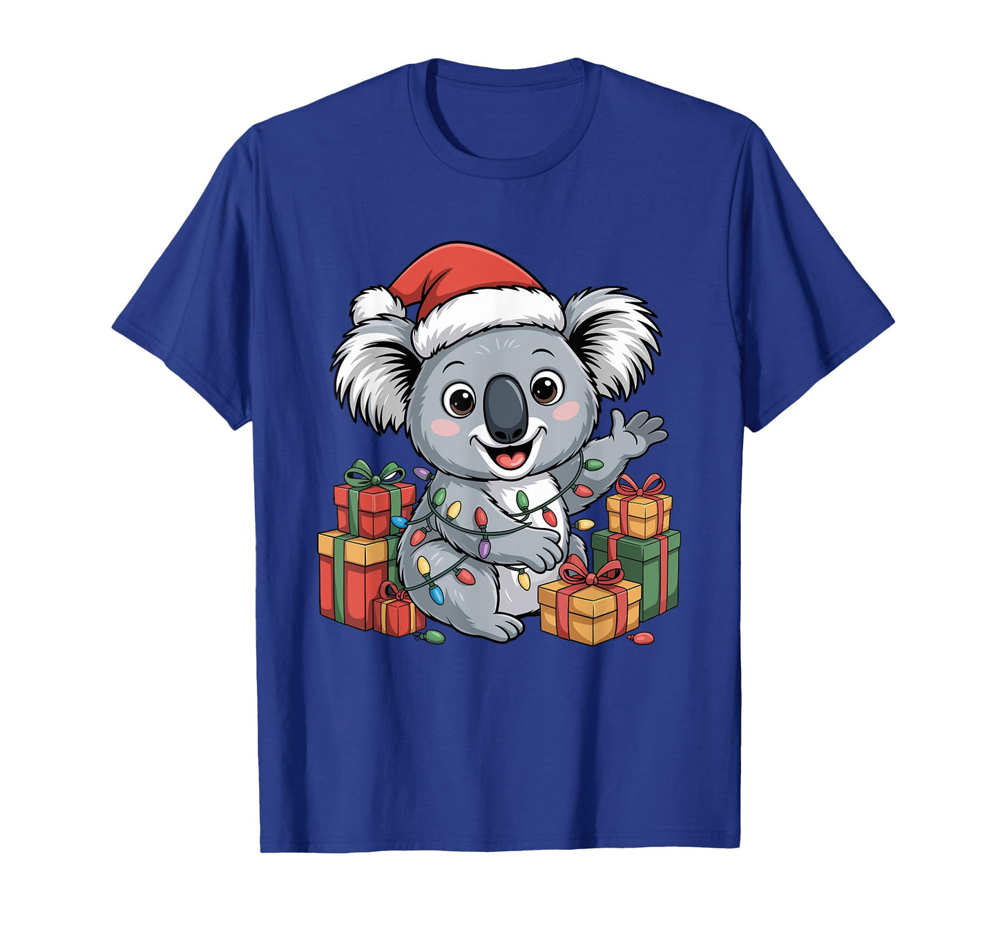 Funny Koala Santa Hat Animals Lovers Ugly Christmas Pajamas T-Shirt