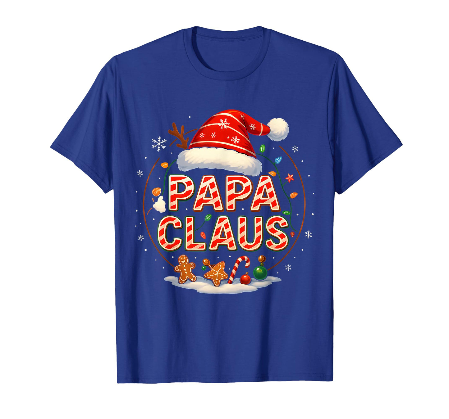 Papa Claus Christmas Lights Pajama Family Matching for Men T-Shirt