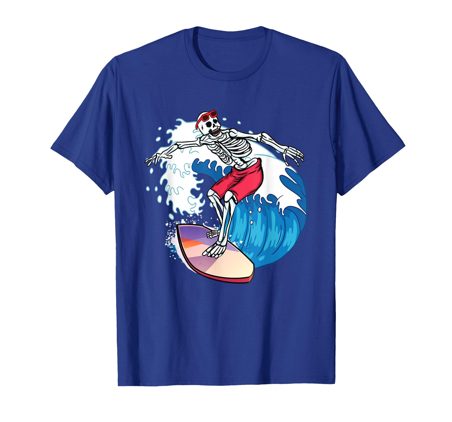 Surfer Skeleton Surfboard Surfing Dude Cool Novelty Graphic T-Shirt