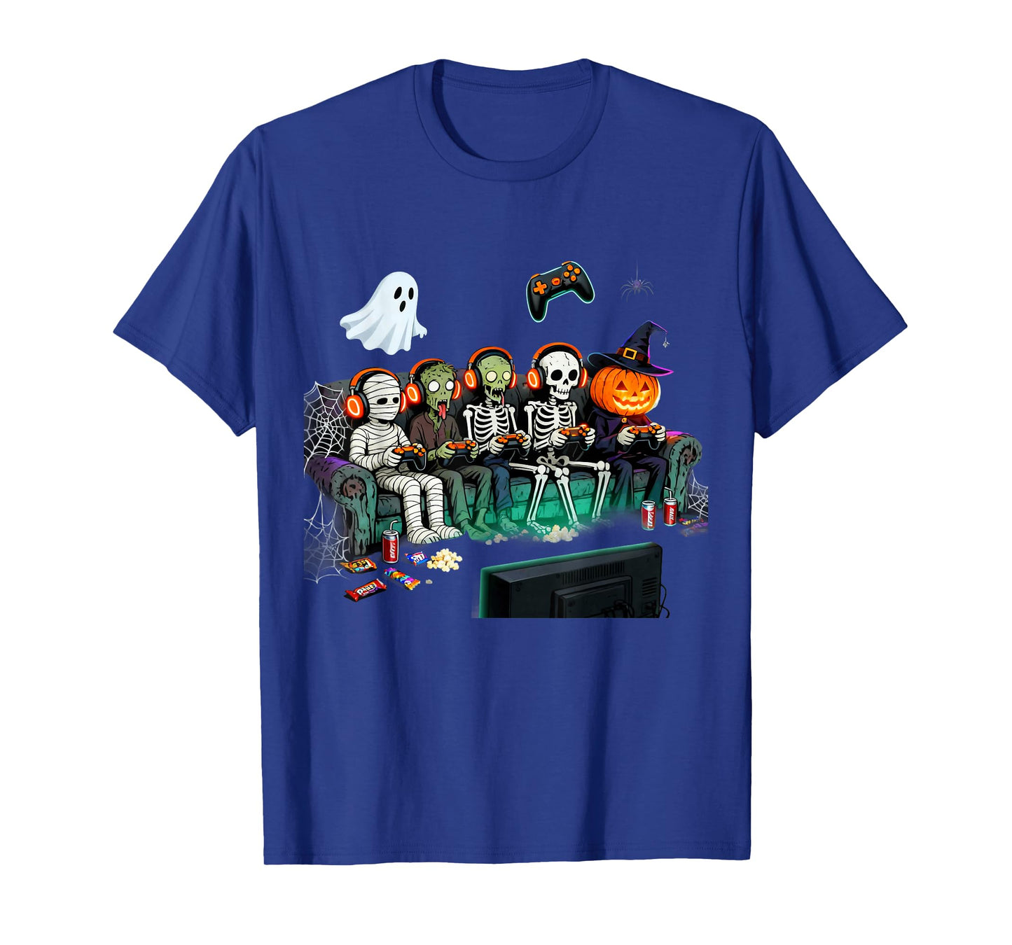 Halloween Boys Kids Gamer Dinosaur Skeleton Ghost Witch T-Shirt
