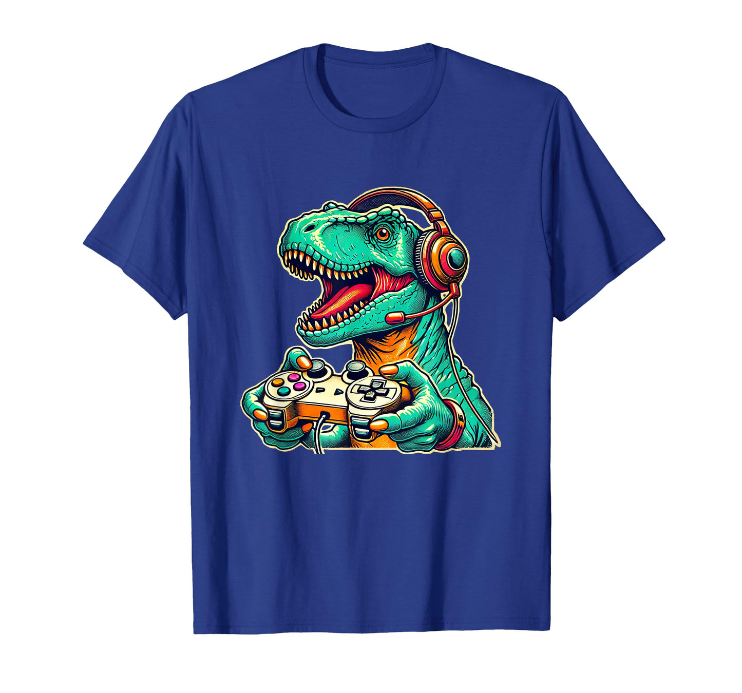T-Rex Gaming with Headset Funny Dinosaur Gamer Graphic T-Shirt