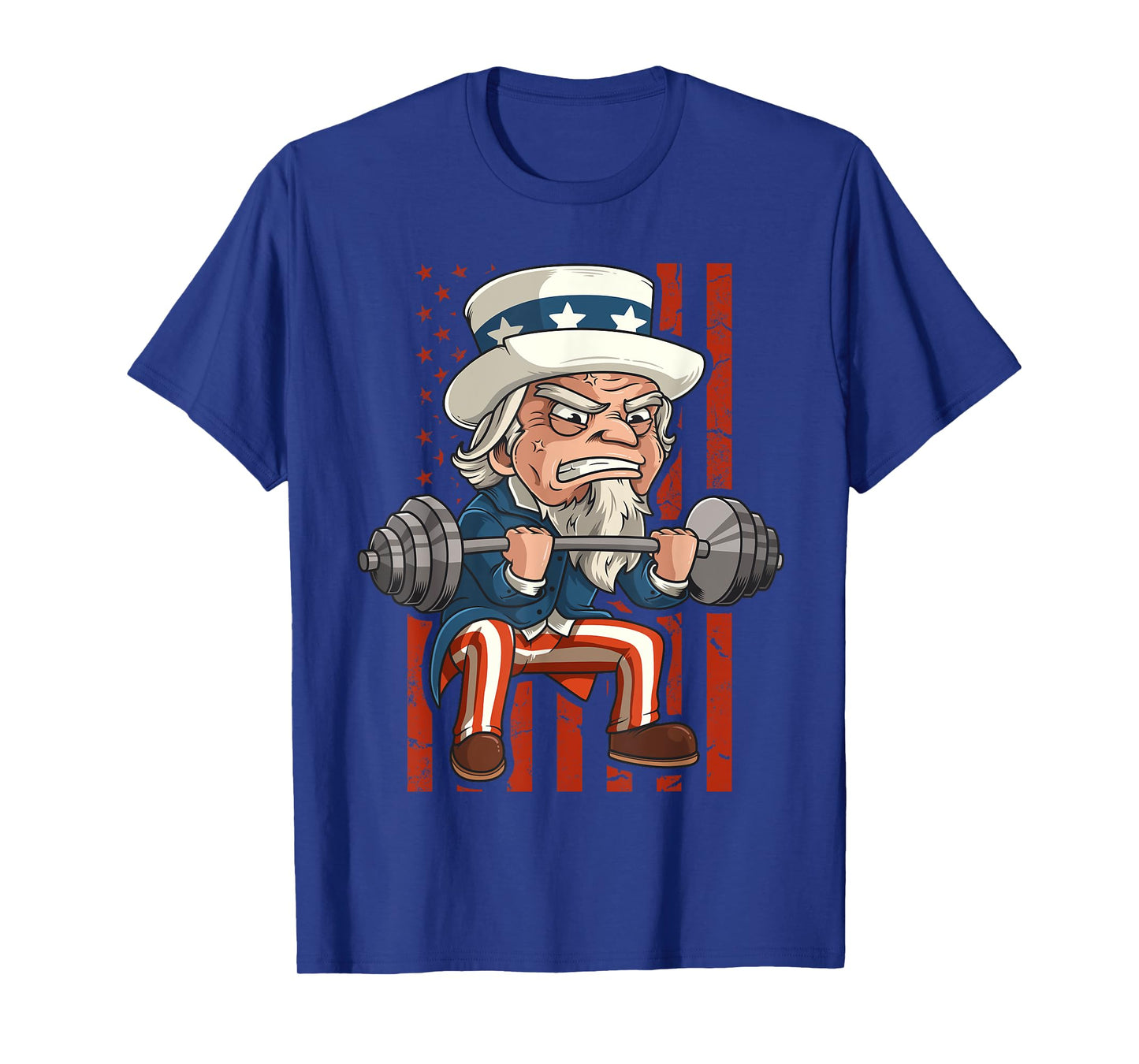 Weightlifting Uncle Sam Patriotic 4th of July Gym Workout T-Shirt