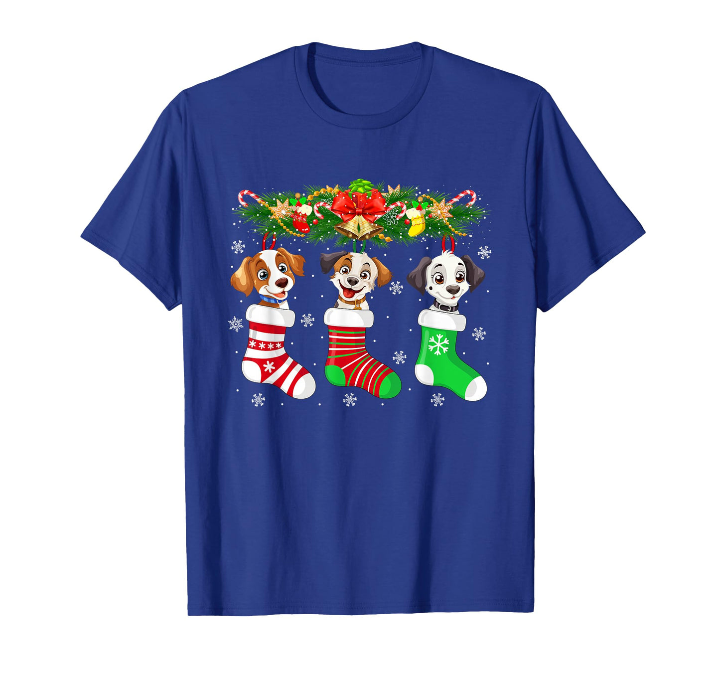 Dog in Christmas Socks Funny Pet Dog Puppy Lover Xmas T-Shirt