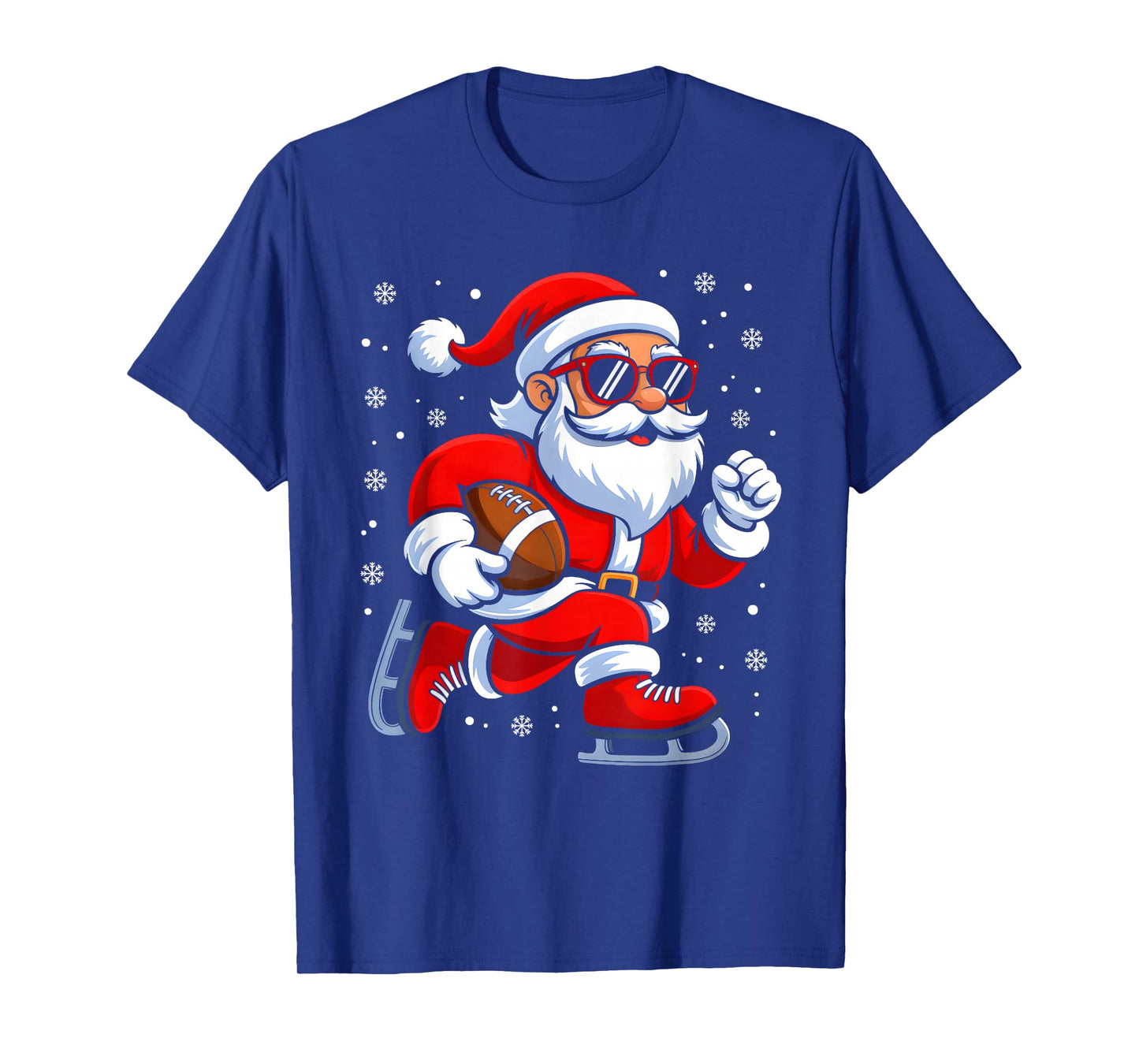 Christmas Santa Claus Football Player Xmas Boys Men Sport T-Shirt