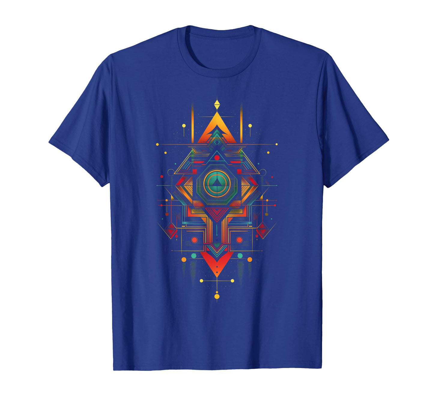 Sacred Geometry Metatron Abstract Aztec Pattern Spiritual T-Shirt