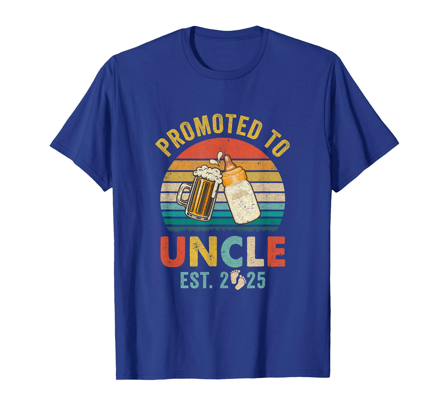 Promoted To Uncle Est 2025 Vintage New Uncle Fathers Day T-Shirt
