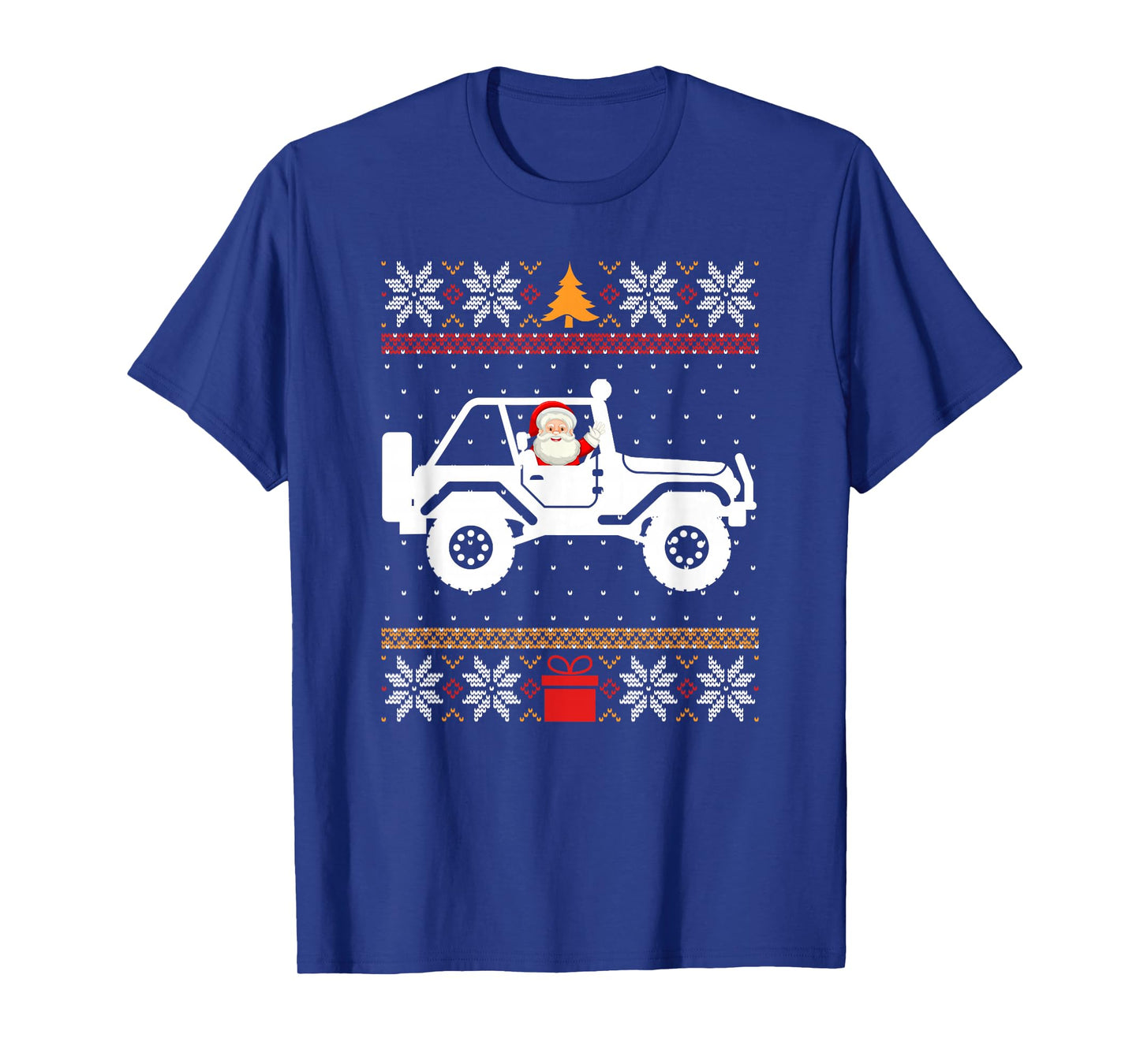 Santa On The 4x4 Offroad Vehicle Ugly Xmas Sweater T-Shirt