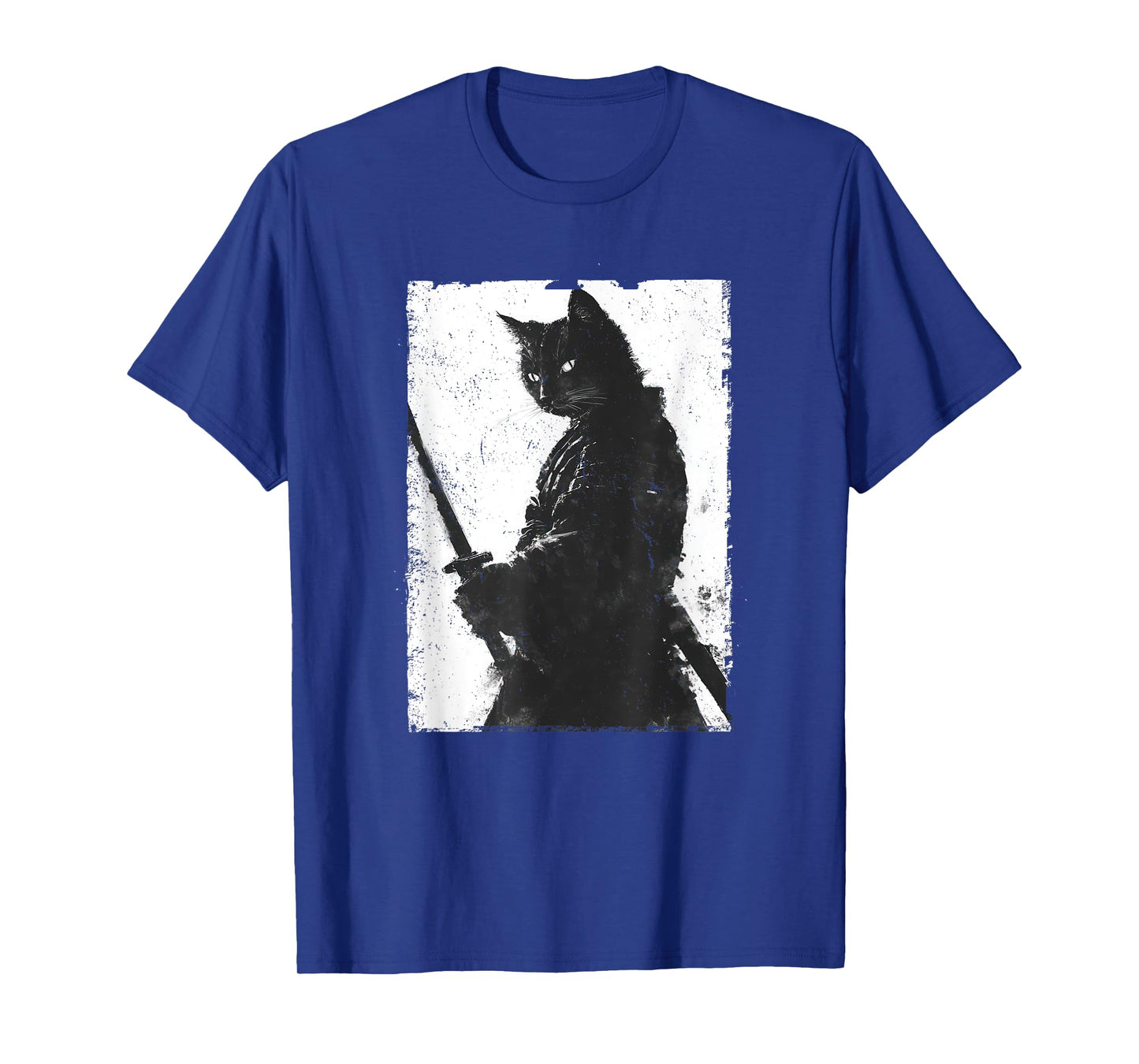 Vintage Samurai Cat Graphic Art Japanese Ukiyo-e T-Shirt for Men Women Girls Kids