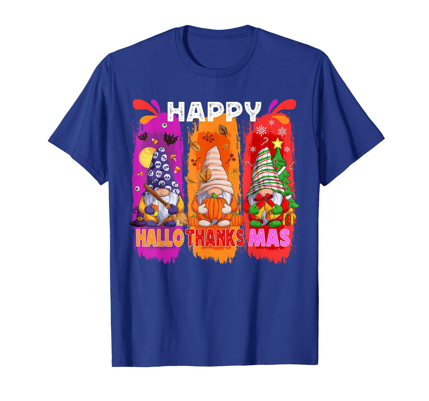 Happy Hallothanksmas Gnome Lover Halloween Merry Christmas T-Shirt