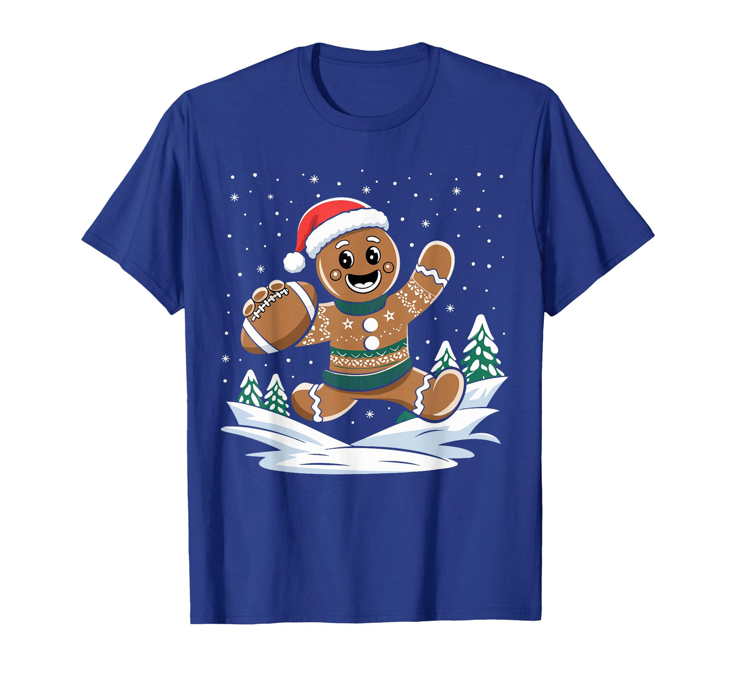 Gingerbread Man Football Ugly Christmas Pajamas Costume T-Shirt