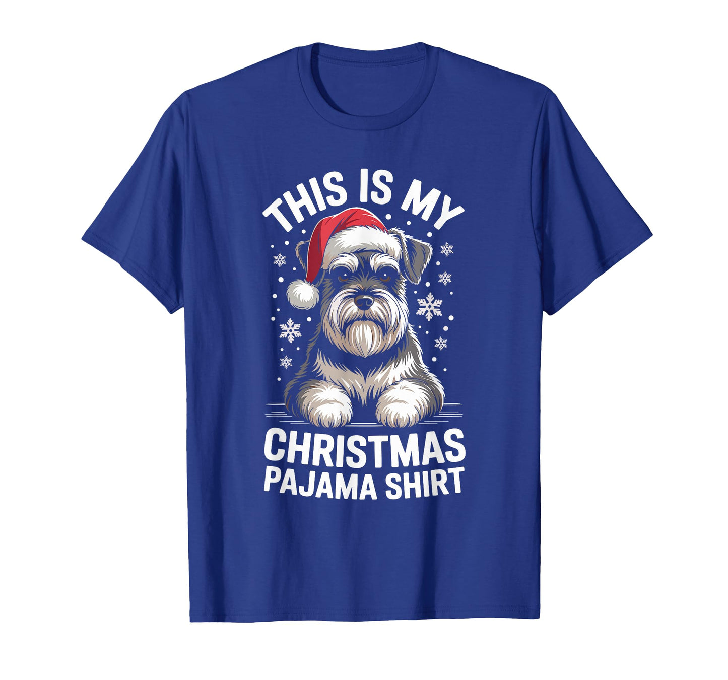 Funny Schnauzer Christmas Santa Hat Dog Lover Xmas T-Shirt