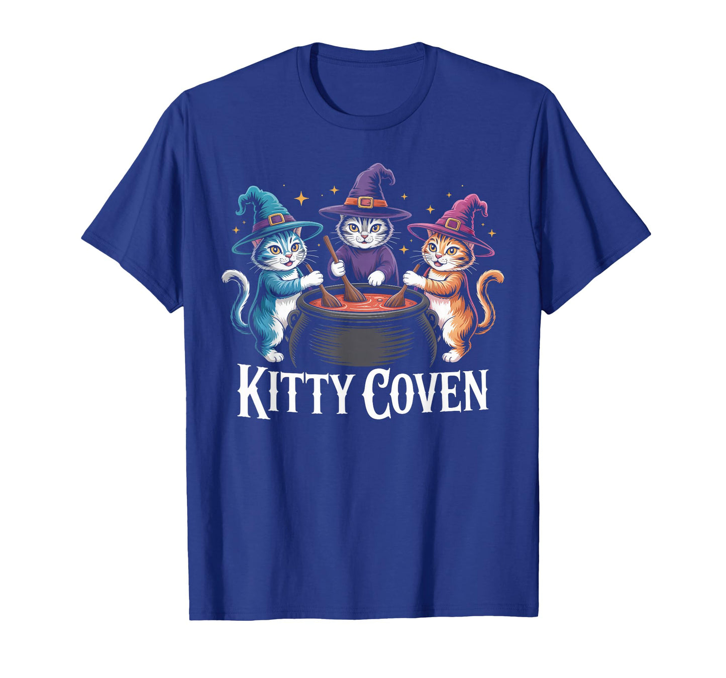 Kitty Coven Adorable Witch Cats, Magical Cauldron Halloween T-Shirt
