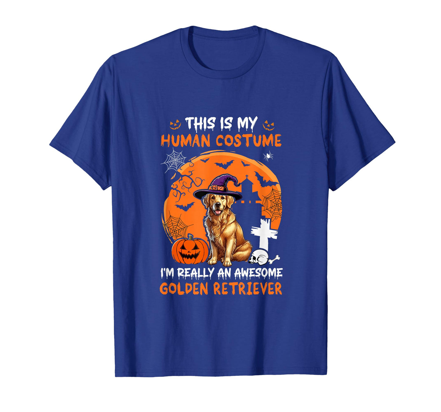 Human Costume Proud Awesome Golden Retriever Halloween Owner T-Shirt
