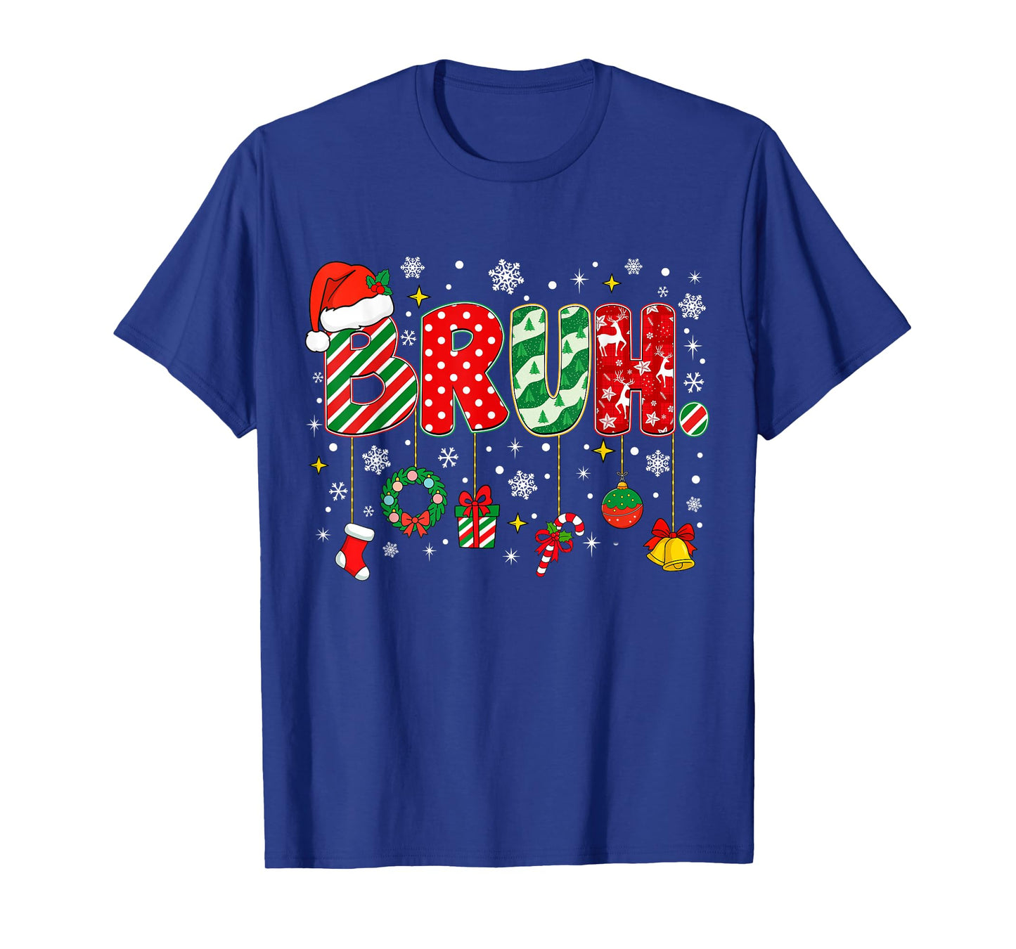 Bruh Merry Christmas Funny Meme Bro Greeting Teens Boys Men T-Shirt