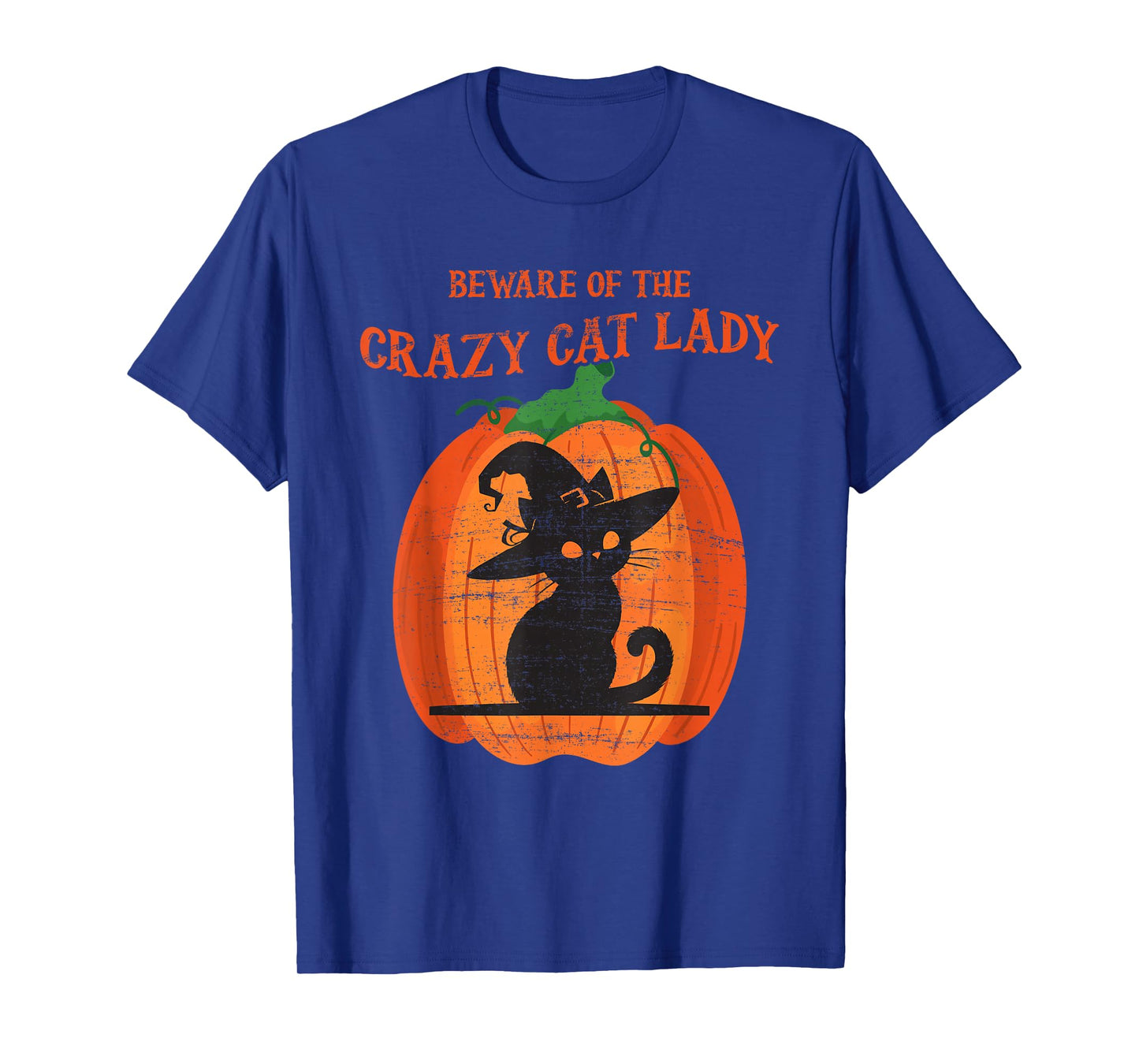 Funny Cat Lady Halloween Pumpkin Witch Black Cat Costume Cat T-Shirt
