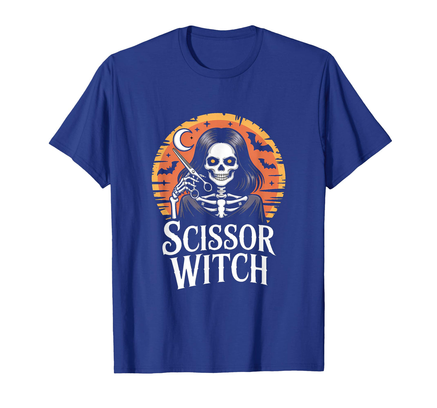 Scissor Witch Design for Tattooed Hairstylist Halloween T-Shirt
