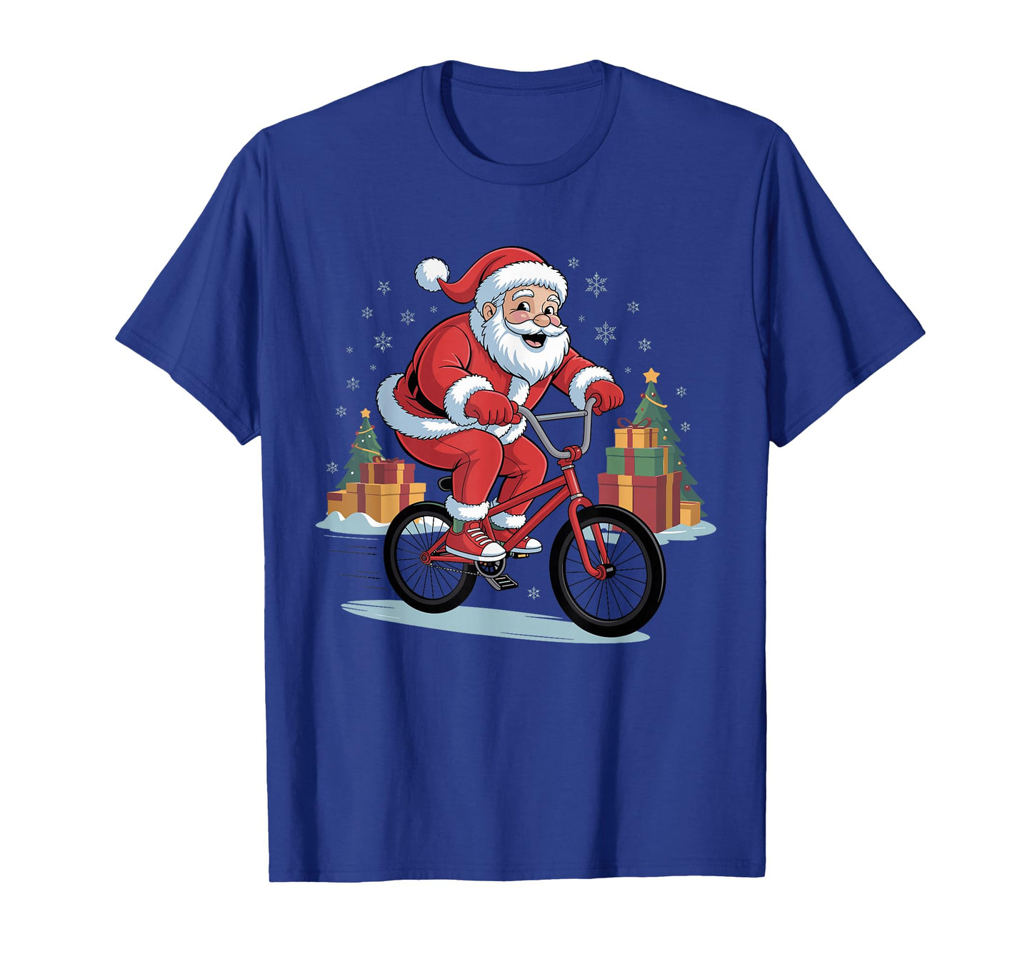 Santa Riding BMX Lover Funny Holiday Christmas Xmas Pajama T-Shirt