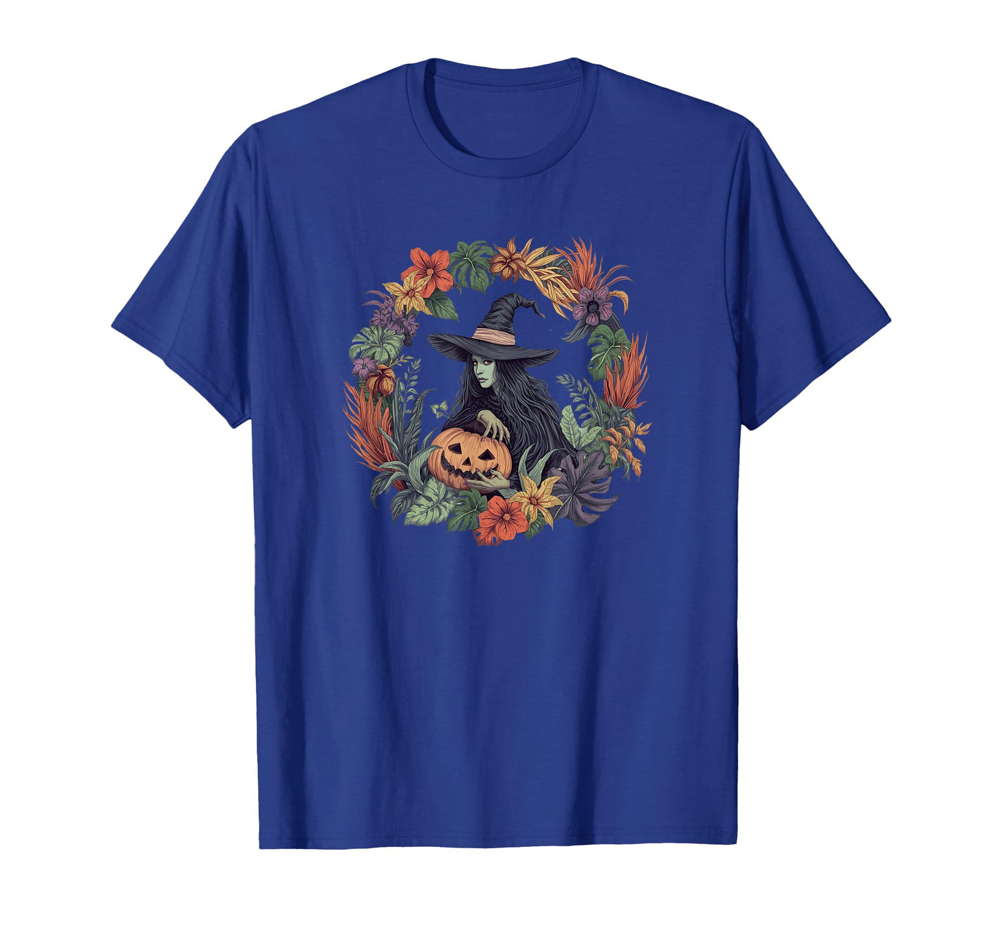 Fall Witch Halloween Pumpkin Boo Wreath Plants Graphics T-Shirt