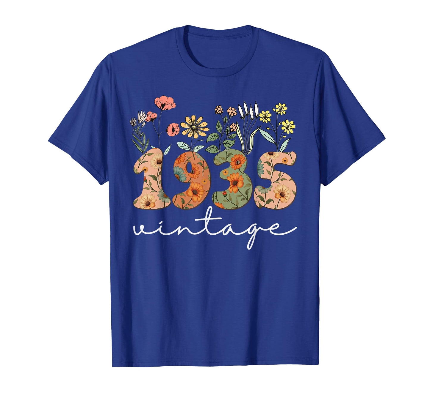 90 Years Old Vintage 1935 90th Birthday Tee Wildflower Women T-Shirt
