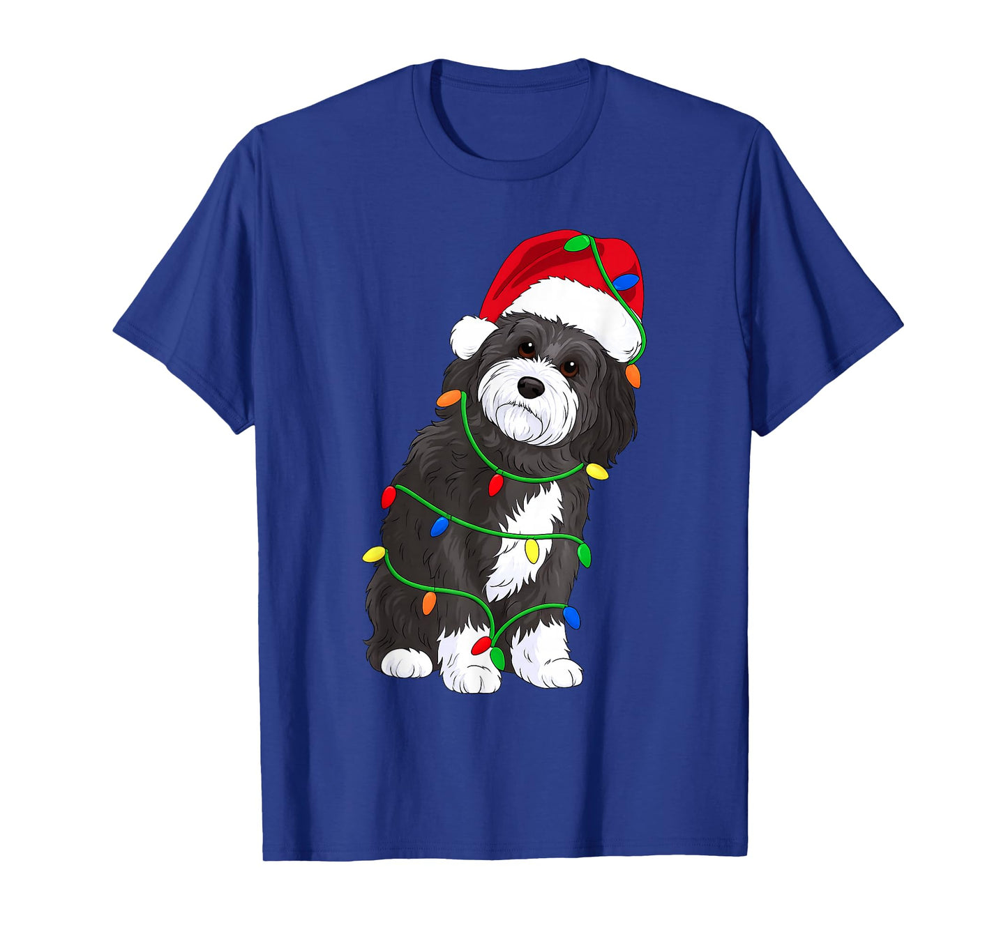Havanese Dog Christmas Tree Lights Holiday Dog Lover T-Shirt