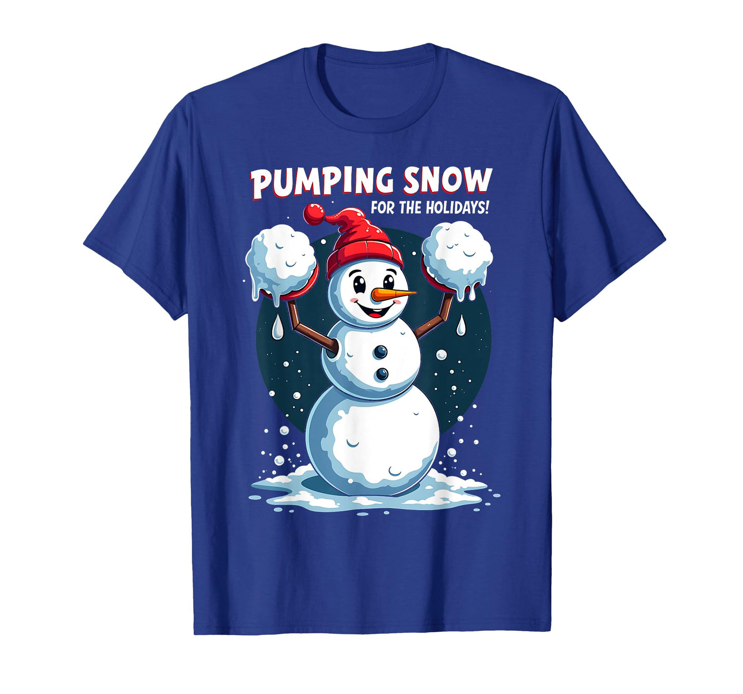Funny Workout Snowman Christmas Holiday Gym Lifting Snow T-Shirt
