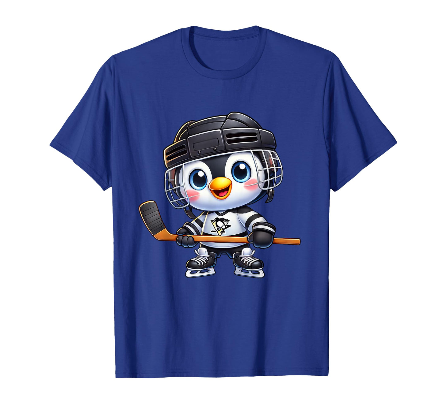 Cartoon Penguin Hockey Player Ice Hockey T-Shirt
