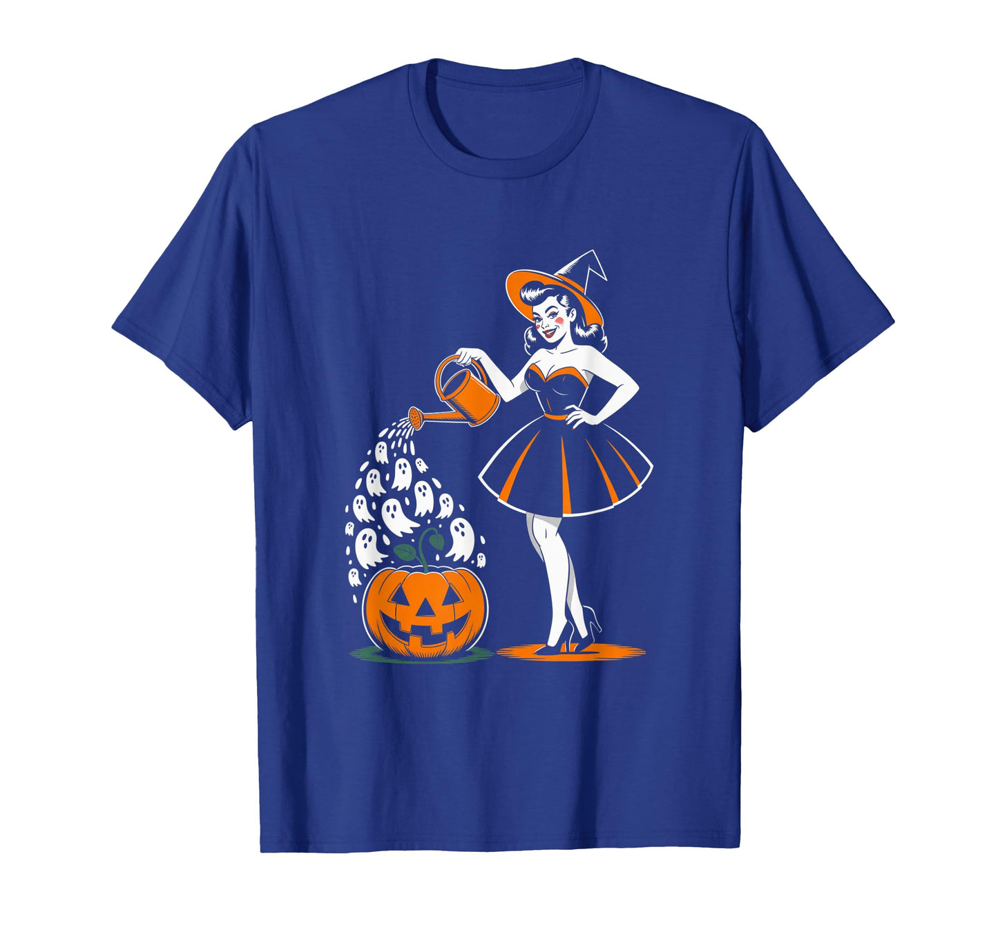 Retro Halloween Pinup Witch 1950s Style Spooky Pin-Up Girl T-Shirt